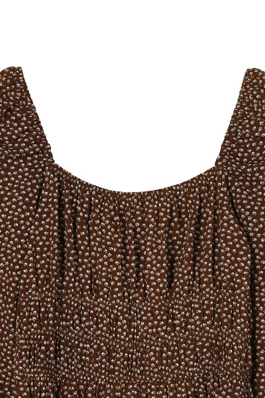 Square Neck Vintage Puff Dress - Online Only