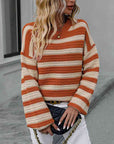 Striped Dropped Shoulder Sweater