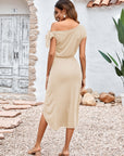 Asymmetrical Front Slit Midi Dress - Online Only