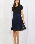 Yelete Full Size Contrasting Lace Midi Dress - Online Only