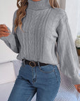 Cable-Knit Turtleneck Sweater - Online Only