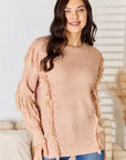 And The Why Tassel Detail Long Sleeve Sweater