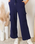 RISEN Drawstring Relaxed Cargo Wide Leg Pants