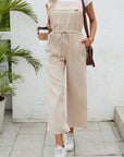 Drawstring Wide Strap Jumpsuit with Pockets