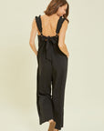 HEYSON Full Size Ruffled Strap Back Tie Wide Leg Jumpsuit