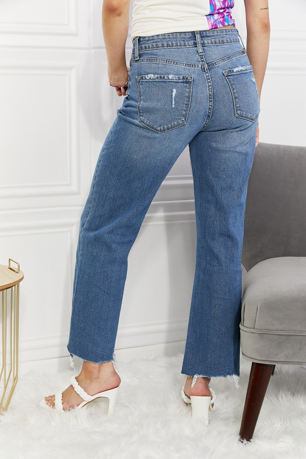 Kancan Melanie Crop Wide Leg Jeans - Online Only