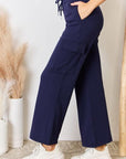 RISEN Drawstring Relaxed Cargo Wide Leg Pants