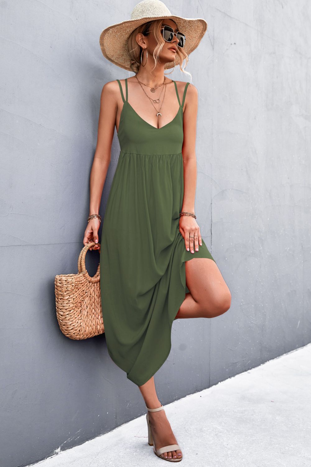 Double Strap Tie Back Dress - Online Only