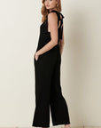 Mittoshop Rib Knit V-Neck Cross Back Jumpsuit