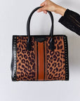 David Jones Leopard Contrast Rivet Handbag