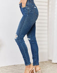 Judy Blue Full Size High Waist Distressed Slim Jeans