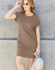 Basic Bae Full Size Round Neck Short Sleeve Dress with Pockets