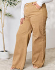 RISEN Full Size Fringe Hem Wide Leg Jeans