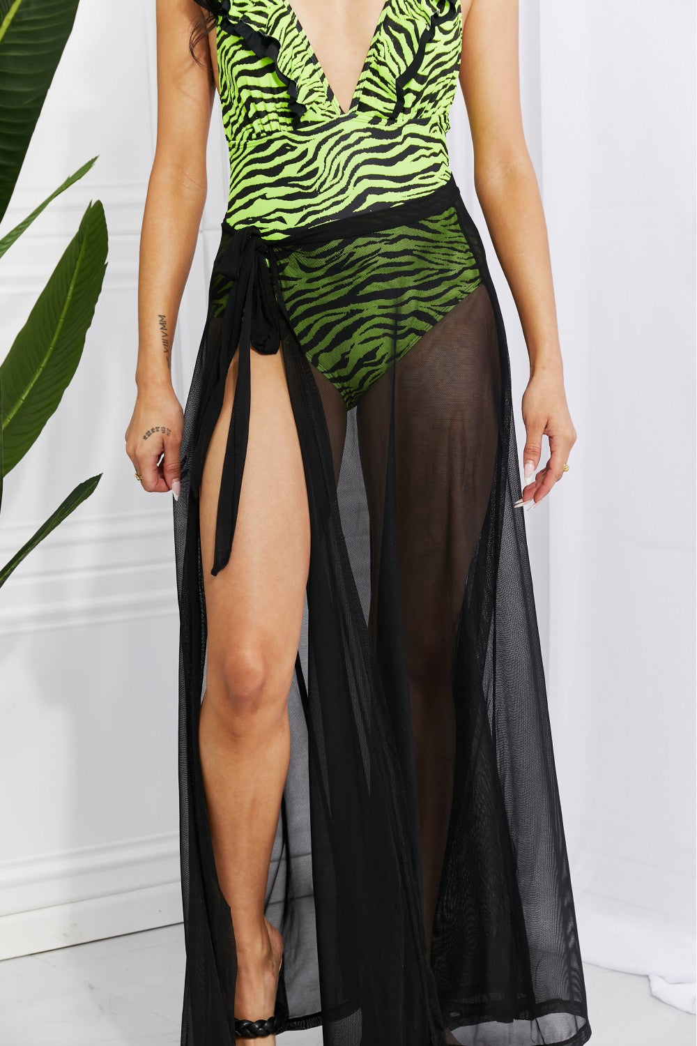 Marina West Swim Beach Is My Runway Mesh Wrap Maxi Cover-Up Skirt - Online Only