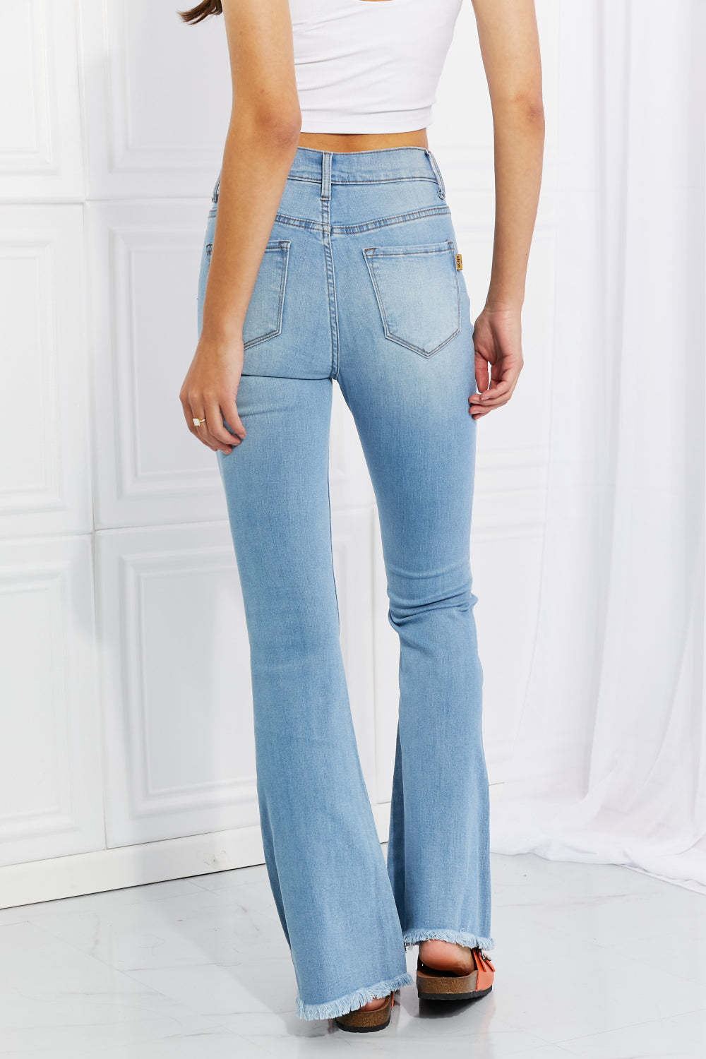 Vibrant MIU Jess Button Flare Jeans -Online Only