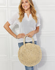 Justin Taylor Beach Date Straw Rattan Handbag in Ivory - Online Only