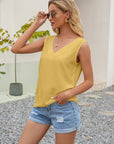 Cutout V-Neck Tank Top - Online Only