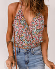 Floral Surplice Neck Top - Online Only