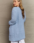 Zenana Falling For You Full Size Open Front Popcorn Cardigan - Online Only