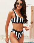 Striped Tank High Waist Bikini - Online Only