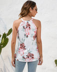 Lace Detail Printed Grecian Neck Cami