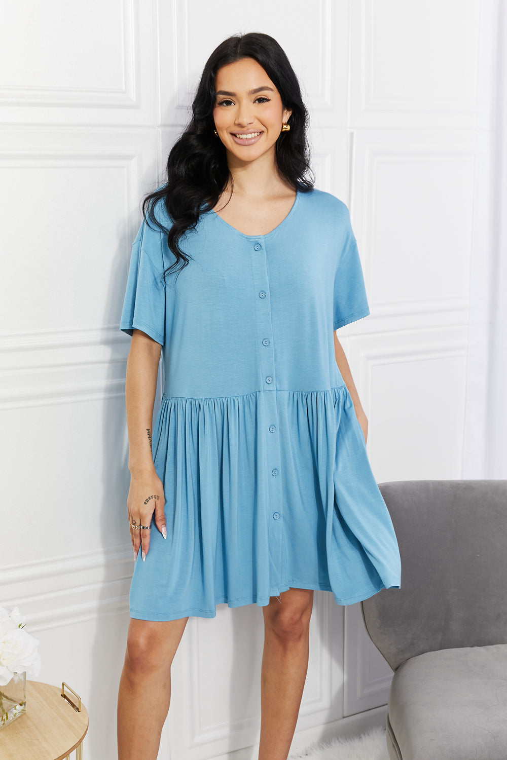 Yelete Oh Sweet Spring Button Up Flare Dress - Online Only