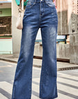 Buttoned Loose Fit Jeans with Pockets - Online Only