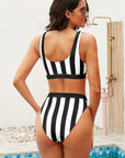 Striped Tank High Waist Bikini - Online Only