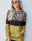 Leopard Color Block Hoodie - Online Only *