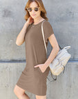 Basic Bae Full Size Round Neck Short Sleeve Dress with Pockets