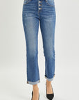 RISEN Full Size Button Fly Cropped Bootcut Jeans