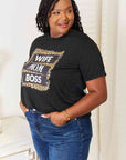 Simply Love WIFE MOM BOSS Leopard Graphic T-Shirt