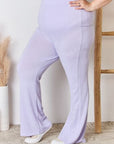 RISEN Full Size High Waist Ultra Soft Knit Flare Pants