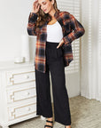 Double Take Plaid Dropped Shoulder Shirt