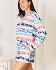 Double Take Tie-Dye Dropped Shoulder Lounge Set