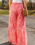 Floral Tiered Wide Leg Pants - Online Only