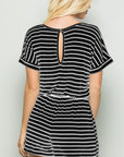 Heimish Full Size Striped Round Neck Short Sleeve Romper