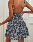 Ditsy Floral Spaghetti Strap Backless Dress - Online Only