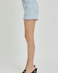 RISEN Full Size High Rise Distressed Detail Denim Shorts