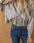 Exposed Seam Round Neck Cropped Top - Online Only