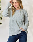 BiBi Cable Knit Round Neck Sweater