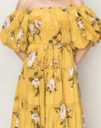 HYFVE Floral Puff Sleeve Tiered Dress