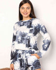 Double Take Tie-Dye Round Neck Top and Shorts Lounge Set