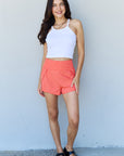 Ninexis Stay Active High Waistband Active Shorts in Coral - Online Only