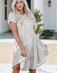 Leopard Print Empire Waist Babydoll Dress - Online Only