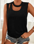 Cutout Sleeveless Top - Online Only