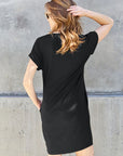 Basic Bae Full Size Round Neck Short Sleeve Dress with Pockets