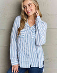 Ninexis Take Your Time Collared Button Down Striped Shirt