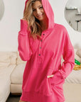 BiBi Half Snap Thumbhole Long Sleeve Hoodie