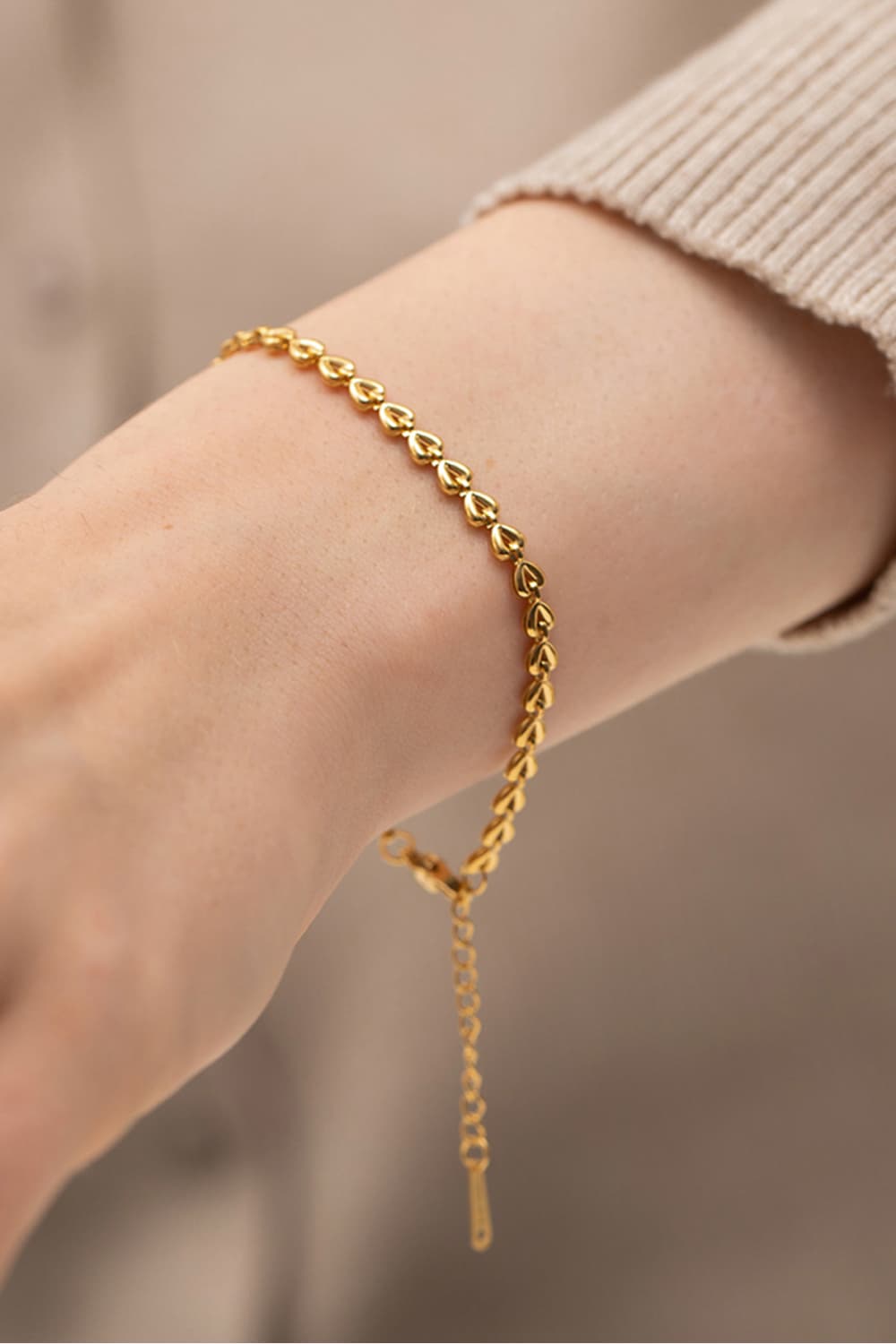 Heart Chain Lobster Clasp Bracelet - Online Only